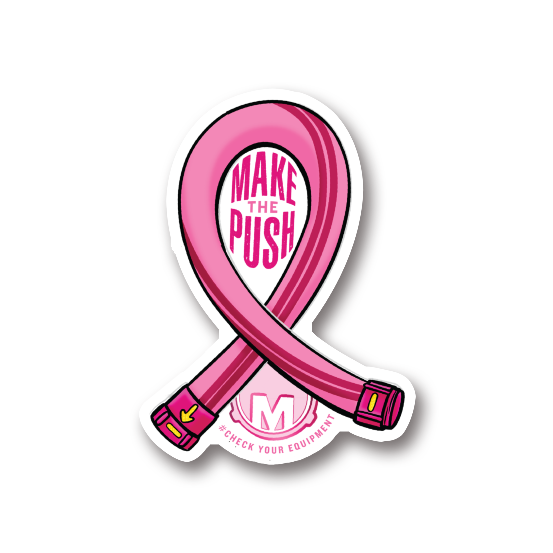 PINK RIBBON PUSH – 3" Sticker