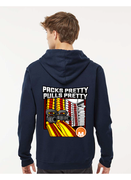 PACKS PRETTY, PULLS PRETTY – Pullover Hooded Sweatshirt – UNISEX