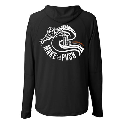 MAKE THE PUSH – Performance Hooded Long Sleeve Shirt – UNISEX