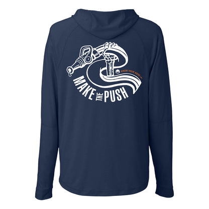 MAKE THE PUSH – Performance Hooded Long Sleeve Shirt – UNISEX