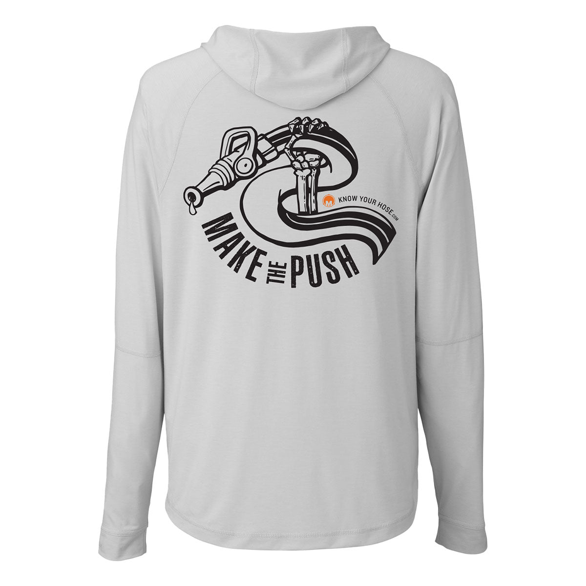 MAKE THE PUSH – Performance Hooded Long Sleeve Shirt – UNISEX