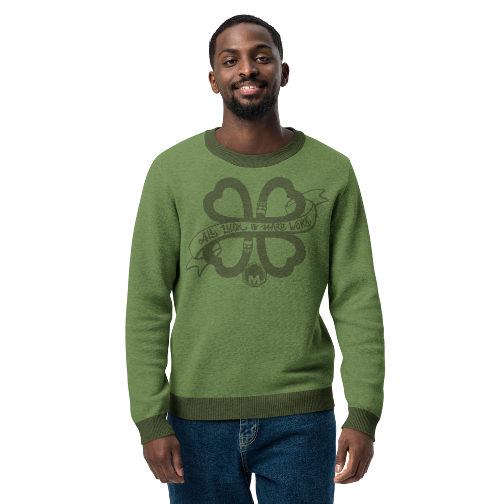 ALL LUCK IS HARD WORK Knitted Crew Neck Sweater